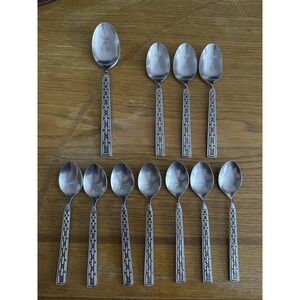 Supreme Cutlery Chain Link Pattern MCM Stainless Japan Flatware Lot Of 11 Spoons